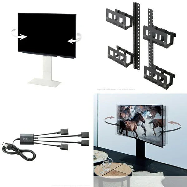 wall EQUALS テレビスタンド　付属品セット WALL V3 SW + マルチデバイス + 電源タップセット | 左右首振り・壁