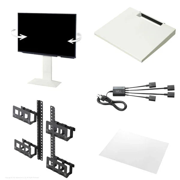 EQUALS ホワイトオークベース WALL V3 SW ハイタイプ WALL テレビスタンド V3｜V3 SW首振り対応
