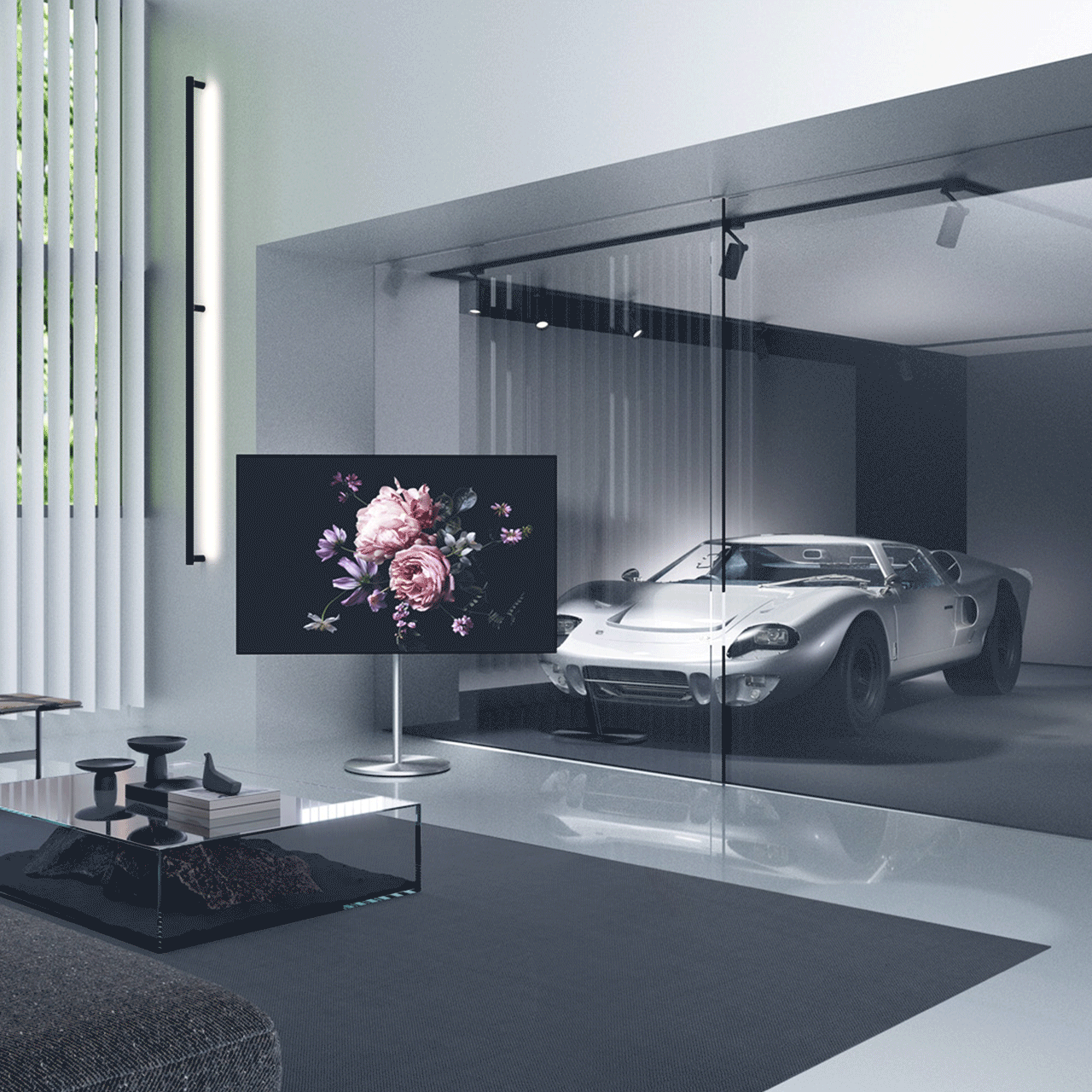 WALL SEVENSTAND A2 STAINLESS CASTER（LARGE TYPE）【組立設置サービス付き】