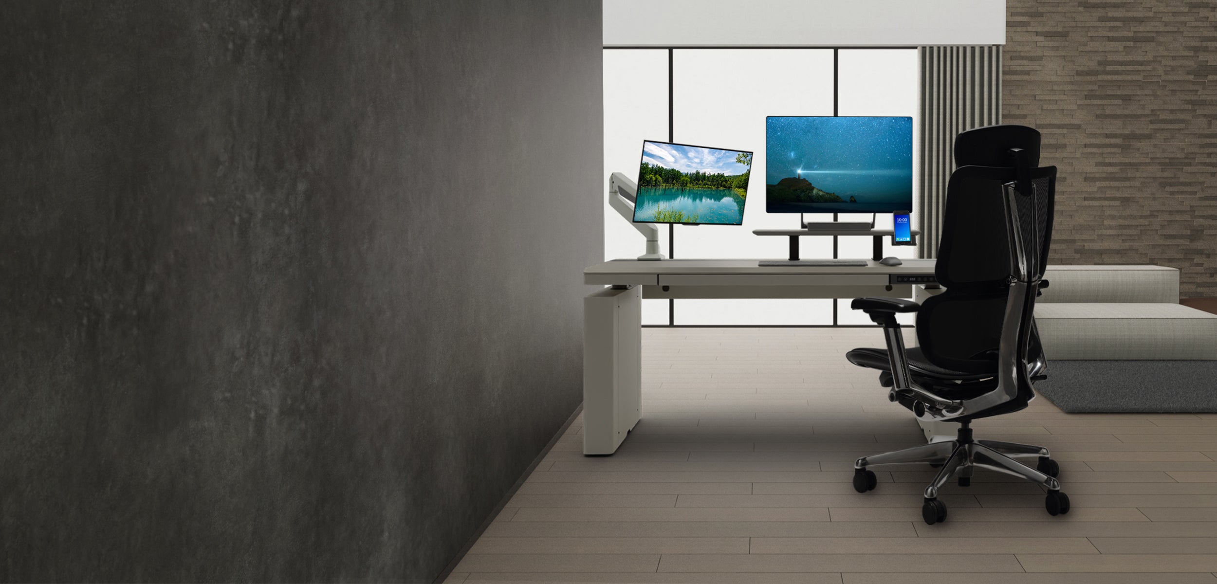 デスク（価格交渉承ります） WALL SMART WORK テレワーク・オンライン会議対応テレビスタンド